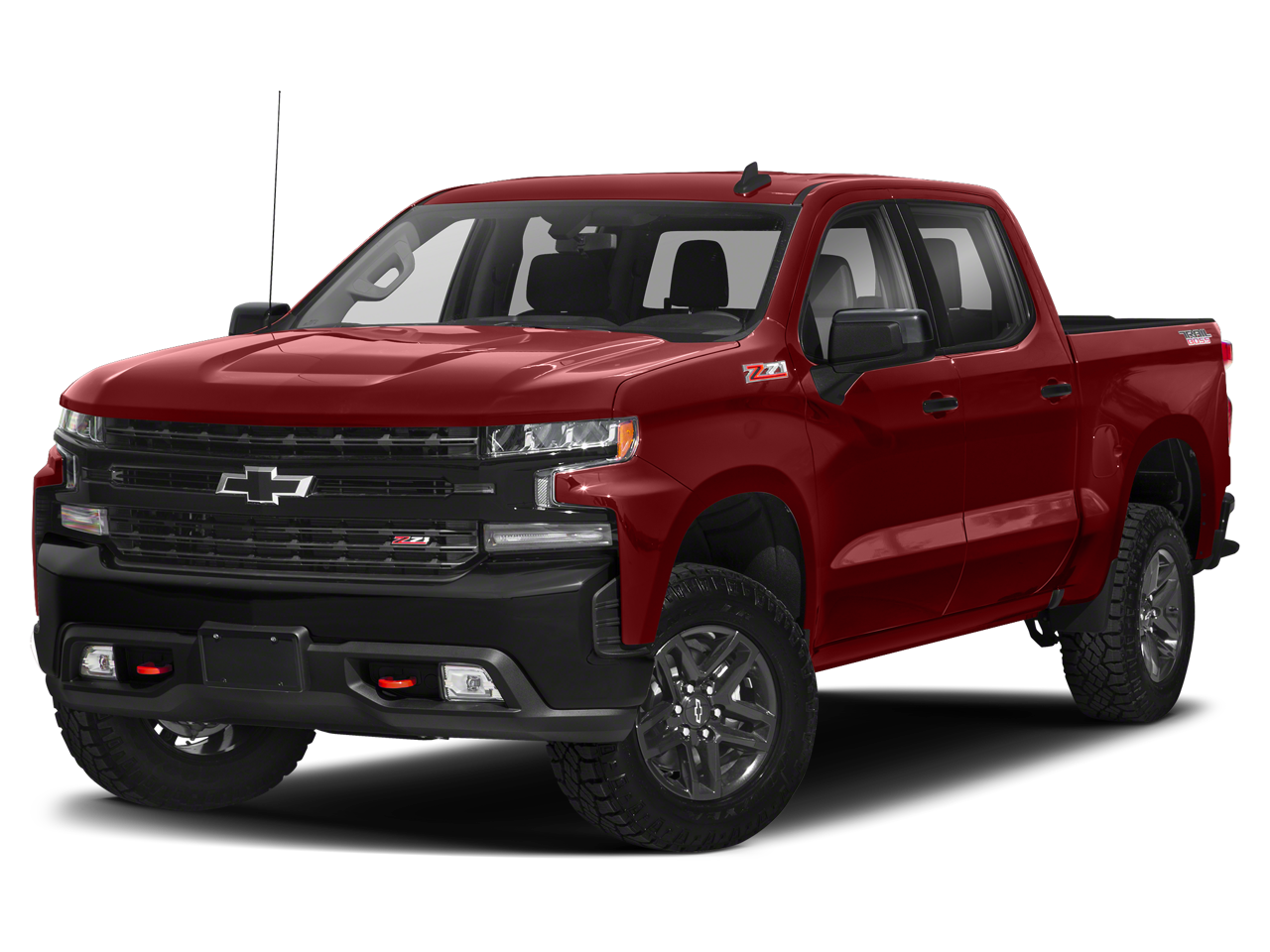 Silver Ice Metallic 2019 Chevrolet Silverado 1500 LT Trail Boss Crew Cab 4WD Pickup Truck Four-Wheel Drive Automatic