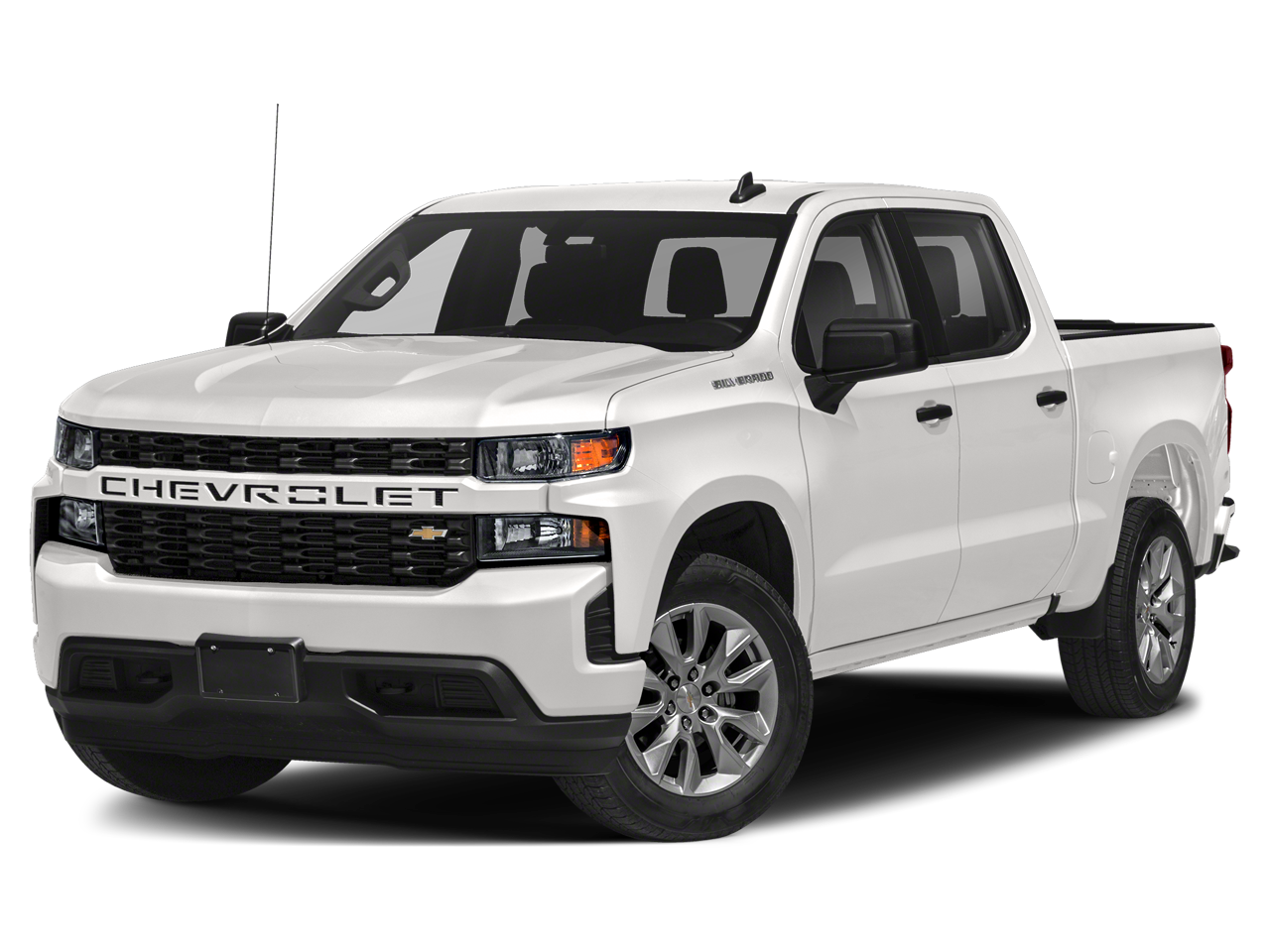Gray (Satin Steel Metallic) 2019 Chevrolet Silverado 1500 Custom Crew Cab 4WD Pickup Truck Four-Wheel Drive Automatic