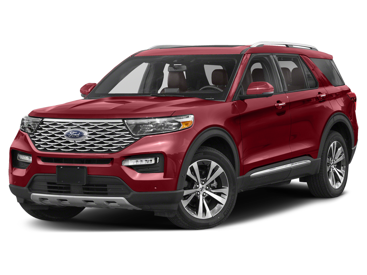 Red Metallic 2020 Ford Explorer Platinum AWD SUV / Crossover All-Wheel Drive Automatic