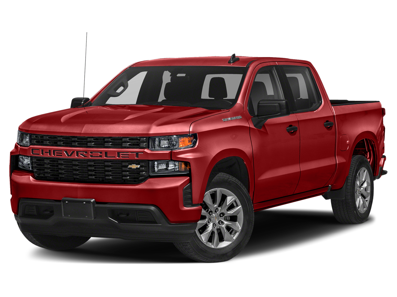 White 2021 Chevrolet Silverado 1500 Custom Crew Cab 4WD Pickup Truck Four-Wheel Drive Automatic