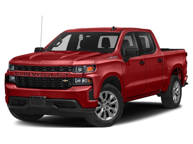 White 2021 Chevrolet Silverado 1500 Custom Crew Cab 4WD Pickup Truck Four-Wheel Drive Automatic