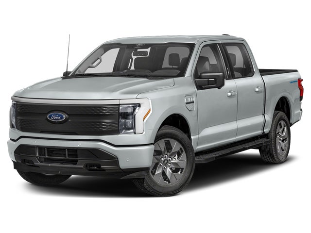 Blue 2023 Ford F-150 Lightning XLT SuperCrew AWD Pickup Truck All-Wheel Drive Automatic