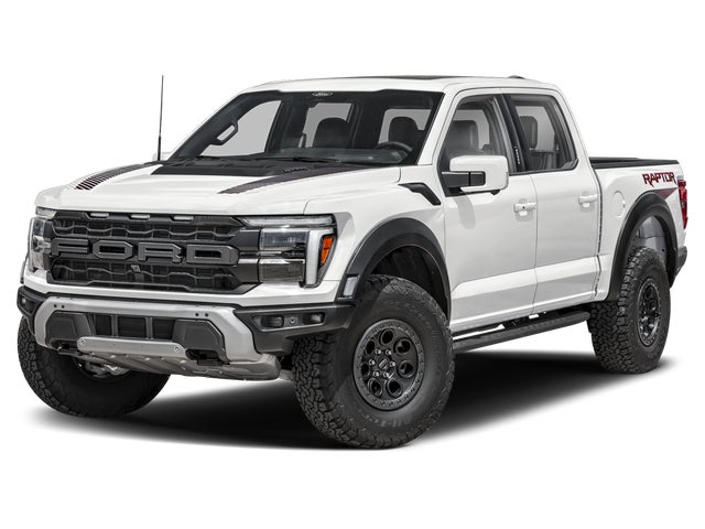 White Metallic 2025 Ford F-150 Raptor SuperCrew 4WD Pickup Truck Four-Wheel Drive Automatic