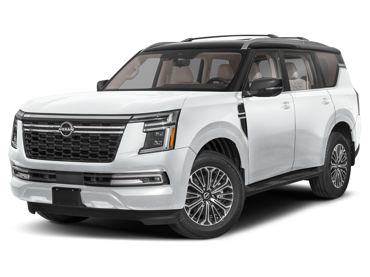 Aspen White Tricoat/Super Black 2026 Nissan Armada Platinum 4WD SUV / Crossover Four-Wheel Drive Automatic