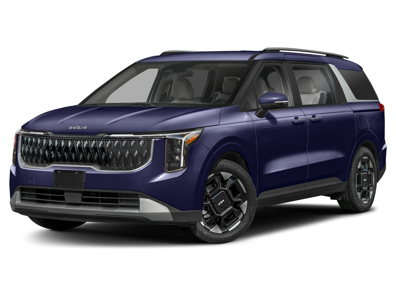 Blue 2027 Kia Carnival Minivan Front-Wheel Drive 