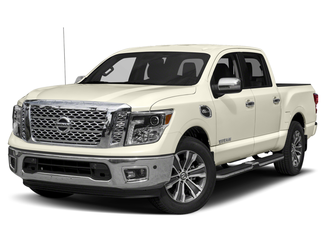 Pearl White 2018 Nissan Titan Pickup Truck Four-Wheel Drive Automatic