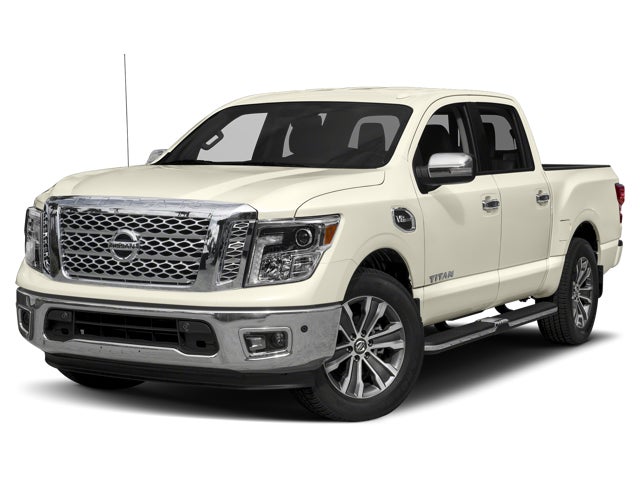 Pearl White 2018 Nissan Titan Pickup Truck Four-Wheel Drive Automatic