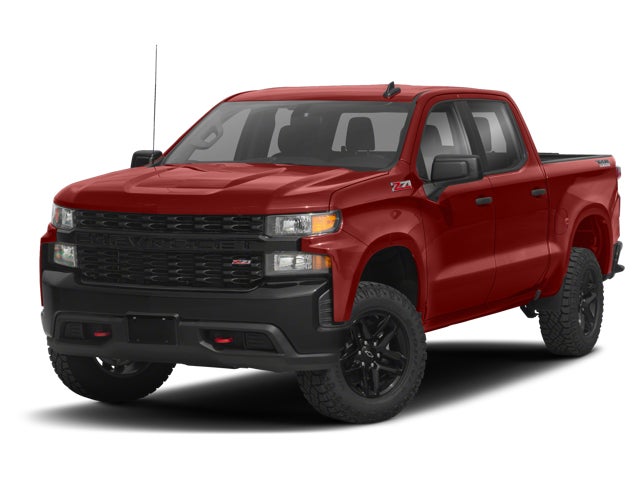 Silver Ice Metallic 2021 Chevrolet Silverado 1500 Custom Trail Boss Crew Cab 4WD Pickup Truck Four-Wheel Drive 6-Speed Automatic
