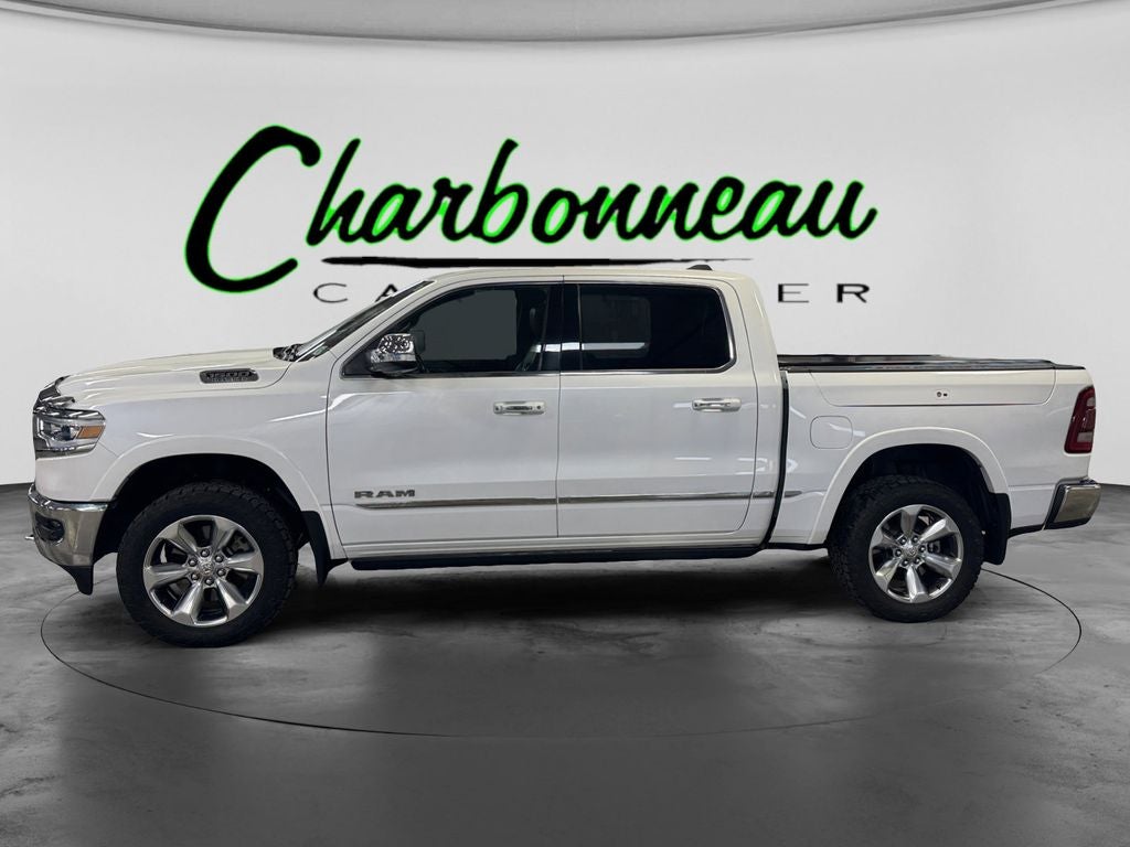 Used 2019 Ivory White Tri-Coat Pearlcoat RAM Limited Crew Cab 4x4 5