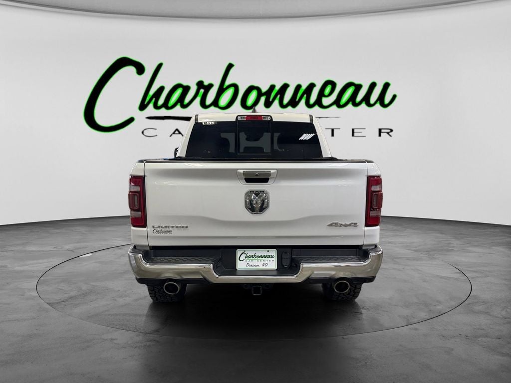 Used 2019 Ivory White Tri-Coat Pearlcoat RAM Limited Crew Cab 4x4 5