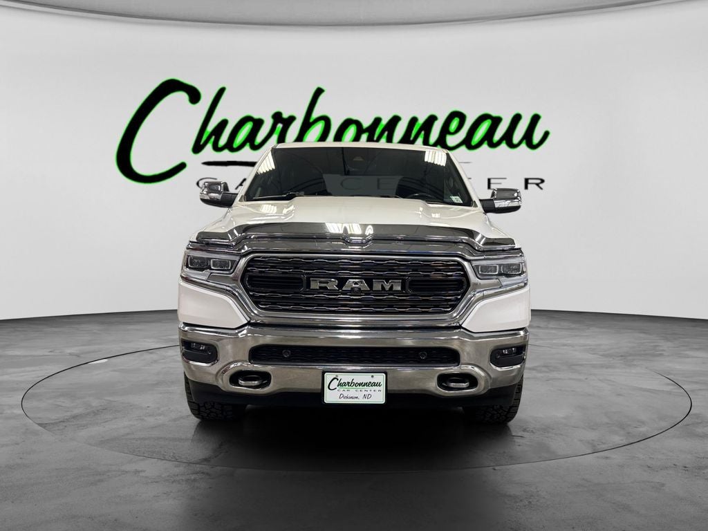 Used 2019 Ivory White Tri-Coat Pearlcoat RAM Limited Crew Cab 4x4 5