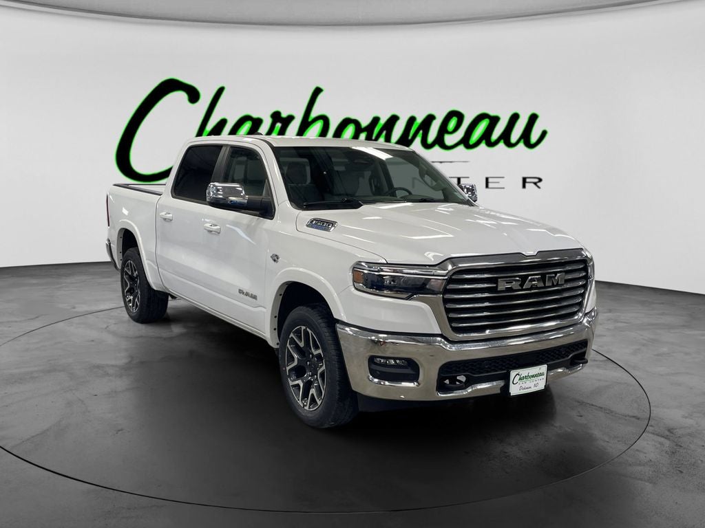 New 2026 Bright White Clear-Coat Exterior Paint RAM RAM 1500 LARAMIE CREW CAB 4X4 5