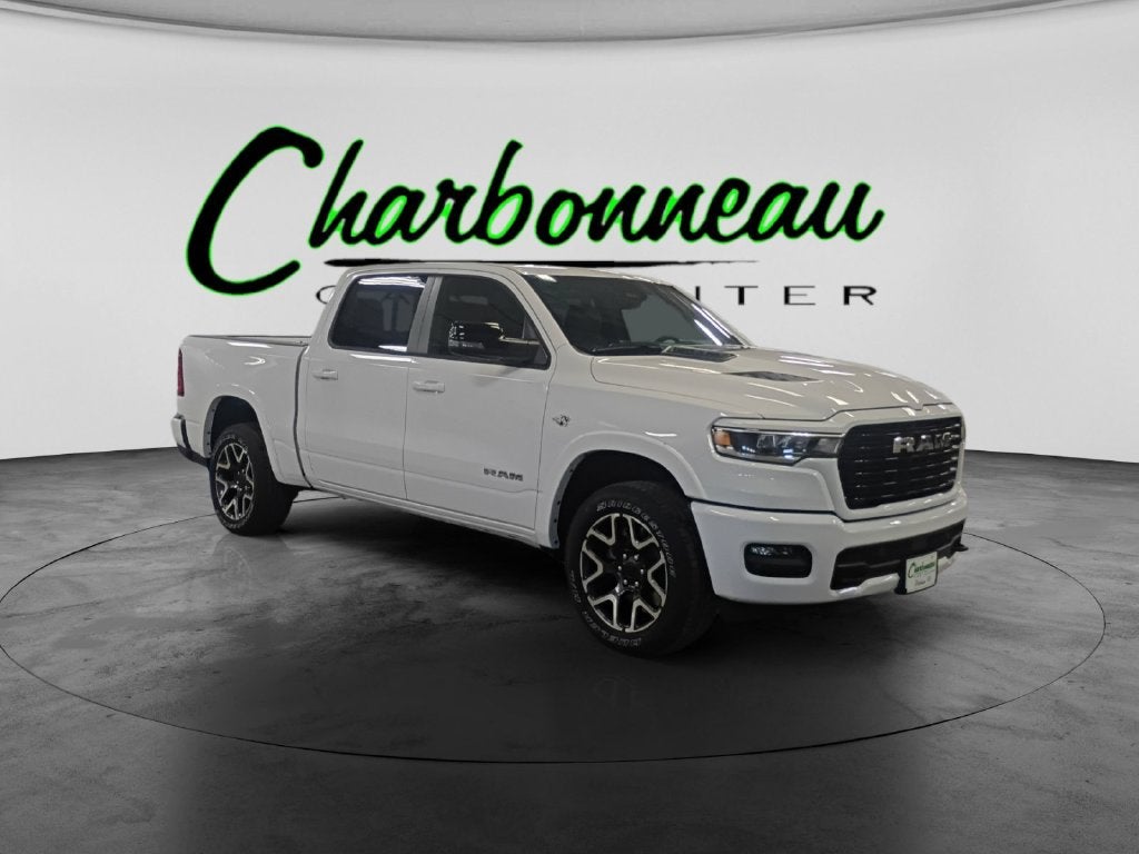 New 2027 Bright White Clear-Coat Exterior Paint RAM RAM 1500 LARAMIE CREW CAB 4X4 5