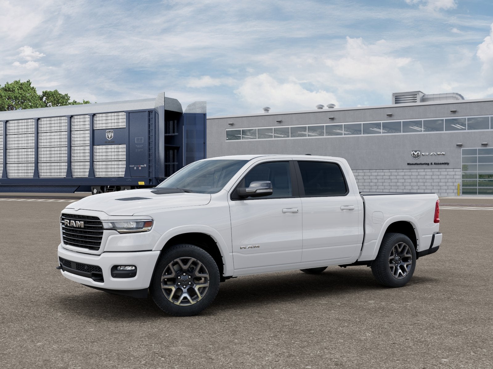 New 2027 Bright White Clear-Coat Exterior Paint RAM RAM 1500 LARAMIE CREW CAB 4X4 5