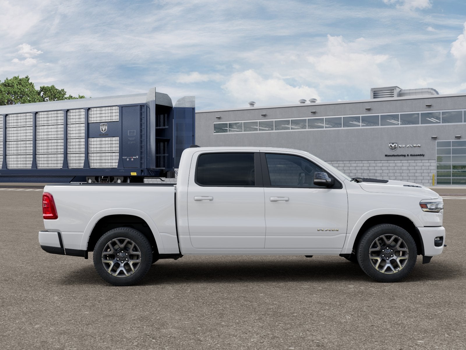 New 2027 Bright White Clear-Coat Exterior Paint RAM RAM 1500 LARAMIE CREW CAB 4X4 5