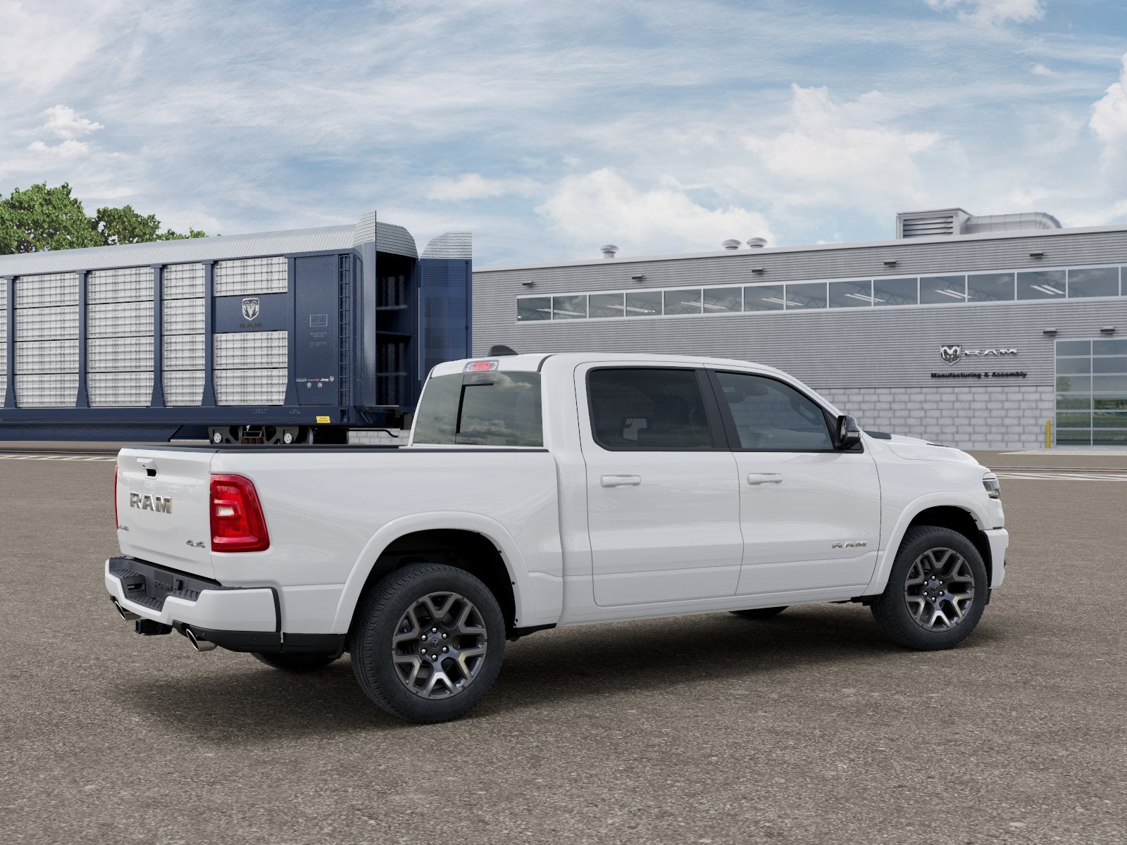 New 2027 Bright White Clear-Coat Exterior Paint RAM RAM 1500 LARAMIE CREW CAB 4X4 5