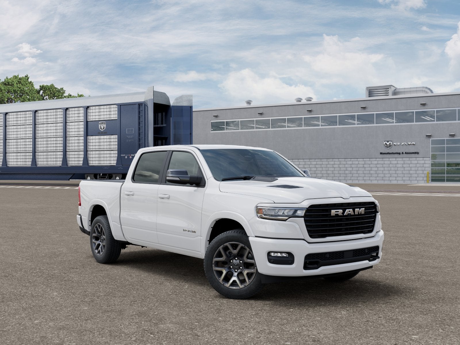 New 2027 Bright White Clear-Coat Exterior Paint RAM RAM 1500 LARAMIE CREW CAB 4X4 5