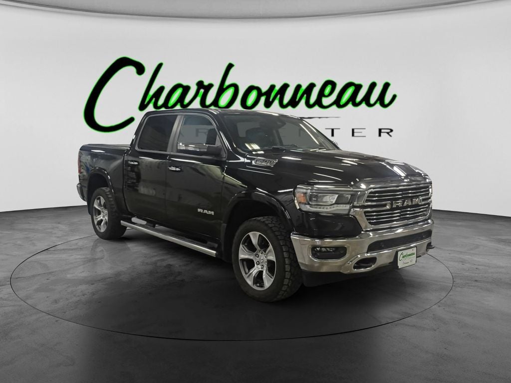 Used 2021 Diamond Black Crystal Pearlcoat RAM Laramie Crew Cab 4x4 5