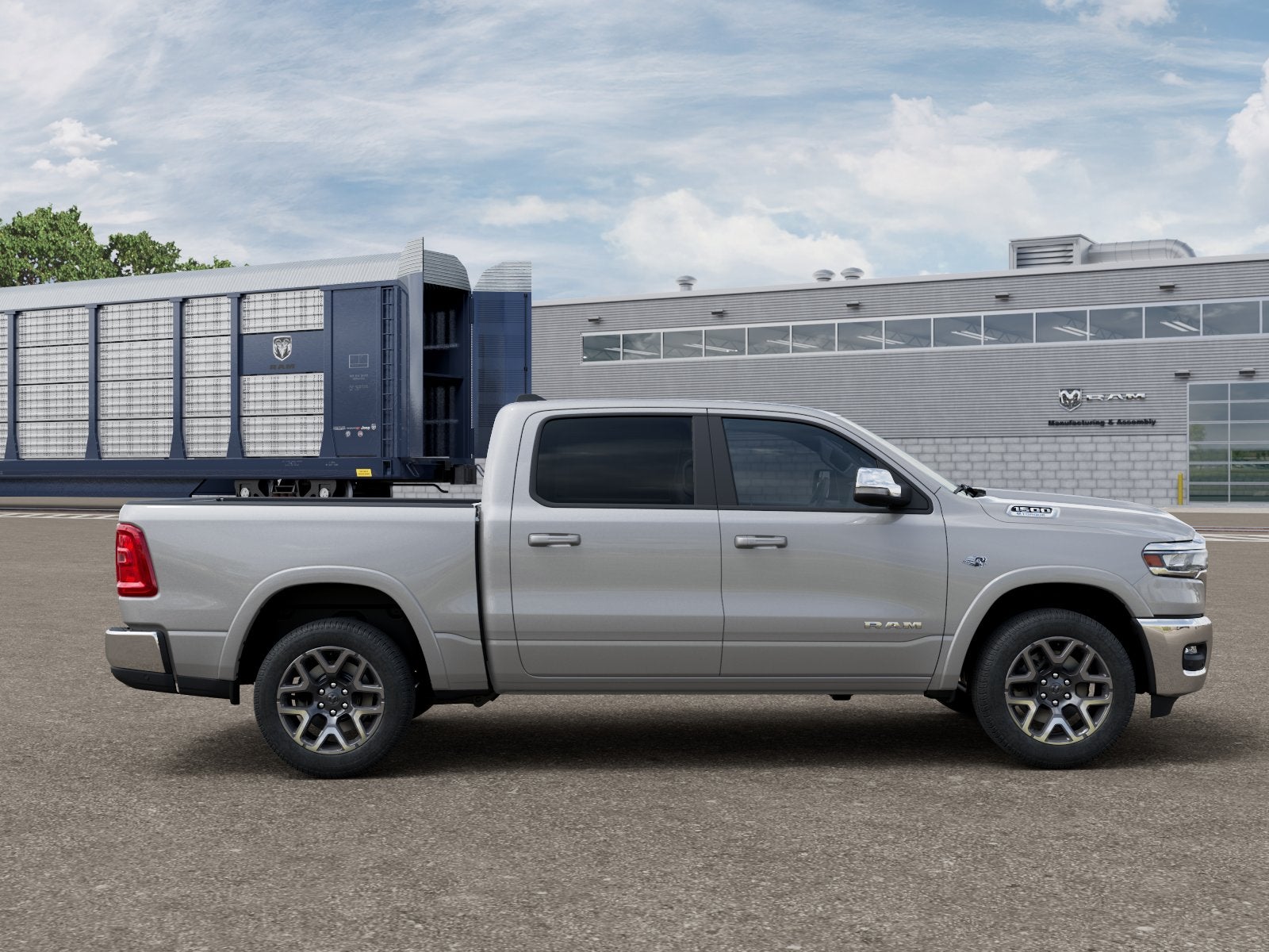 New 2026 Silver Zynith Exterior Paint RAM RAM 1500 LARAMIE CREW CAB 4X4 5