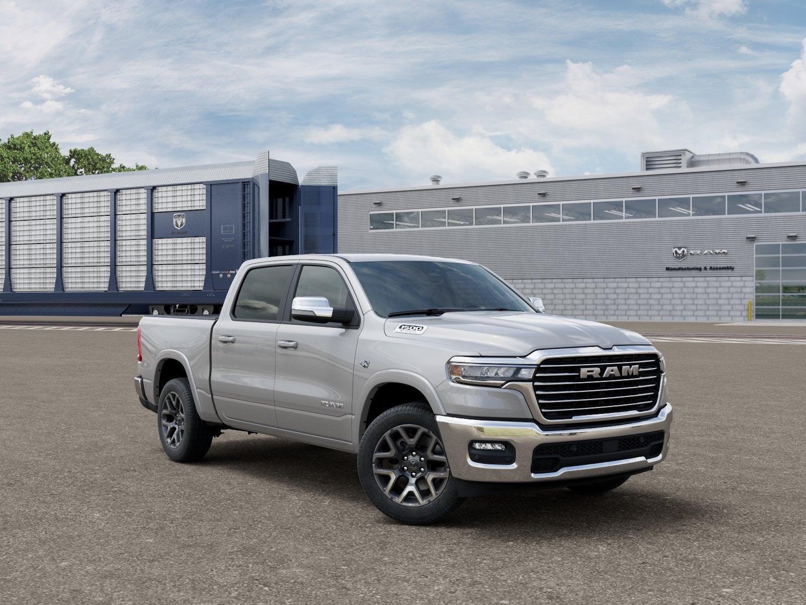 New 2026 Silver Zynith Exterior Paint RAM RAM 1500 LARAMIE CREW CAB 4X4 5