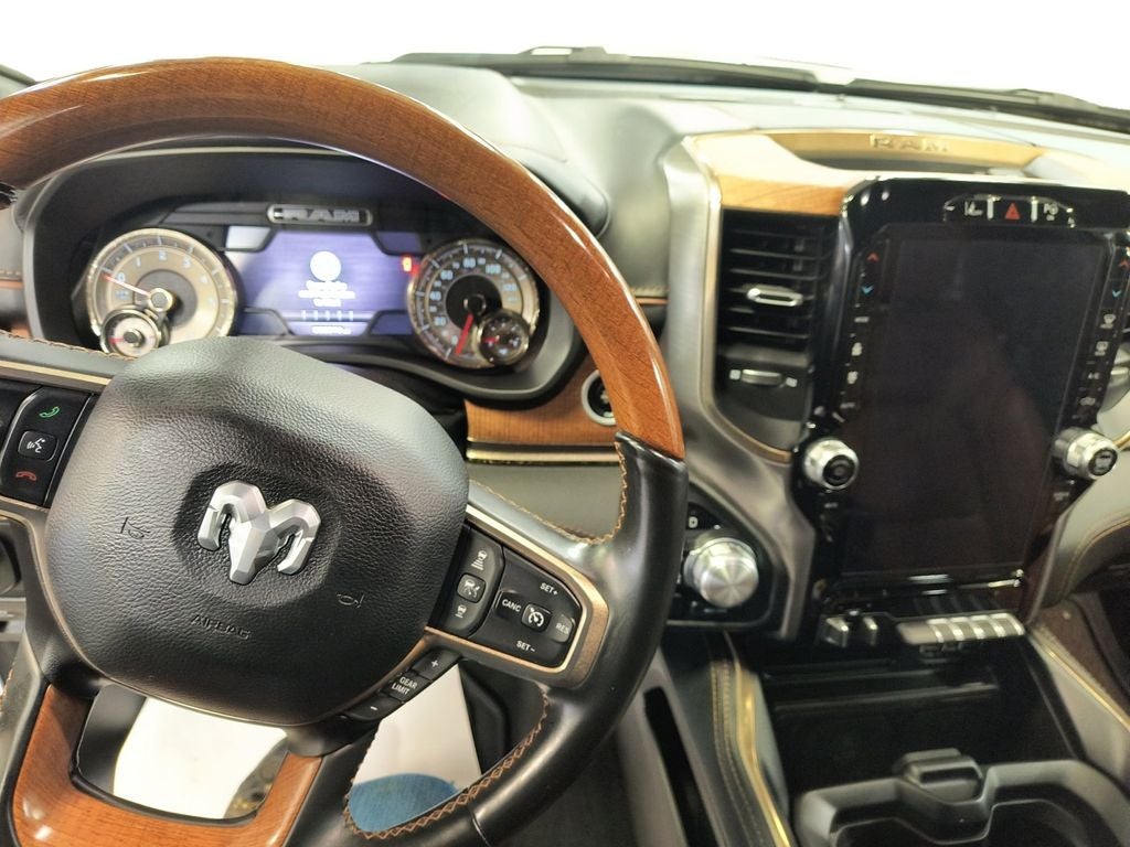 Used 2022 Ivory White Tri-Coat Pearlcoat RAM Limited Longhorn Crew Cab 4x4 5