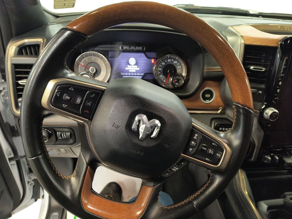 Used 2022 Ivory White Tri-Coat Pearlcoat RAM Limited Longhorn Crew Cab 4x4 5