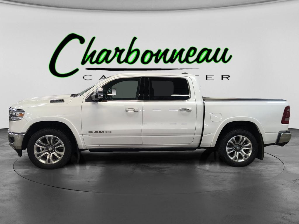 Used 2022 Ivory White Tri-Coat Pearlcoat RAM Limited Longhorn Crew Cab 4x4 5