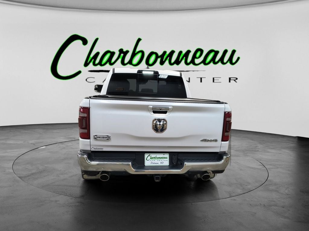 Used 2022 Ivory White Tri-Coat Pearlcoat RAM Limited Longhorn Crew Cab 4x4 5