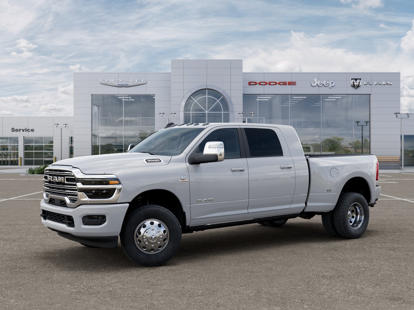 New 2025 Bright White Clear-Coat Exterior Paint RAM RAM 3500 LARAMIE MEGA CAB 4X4 6