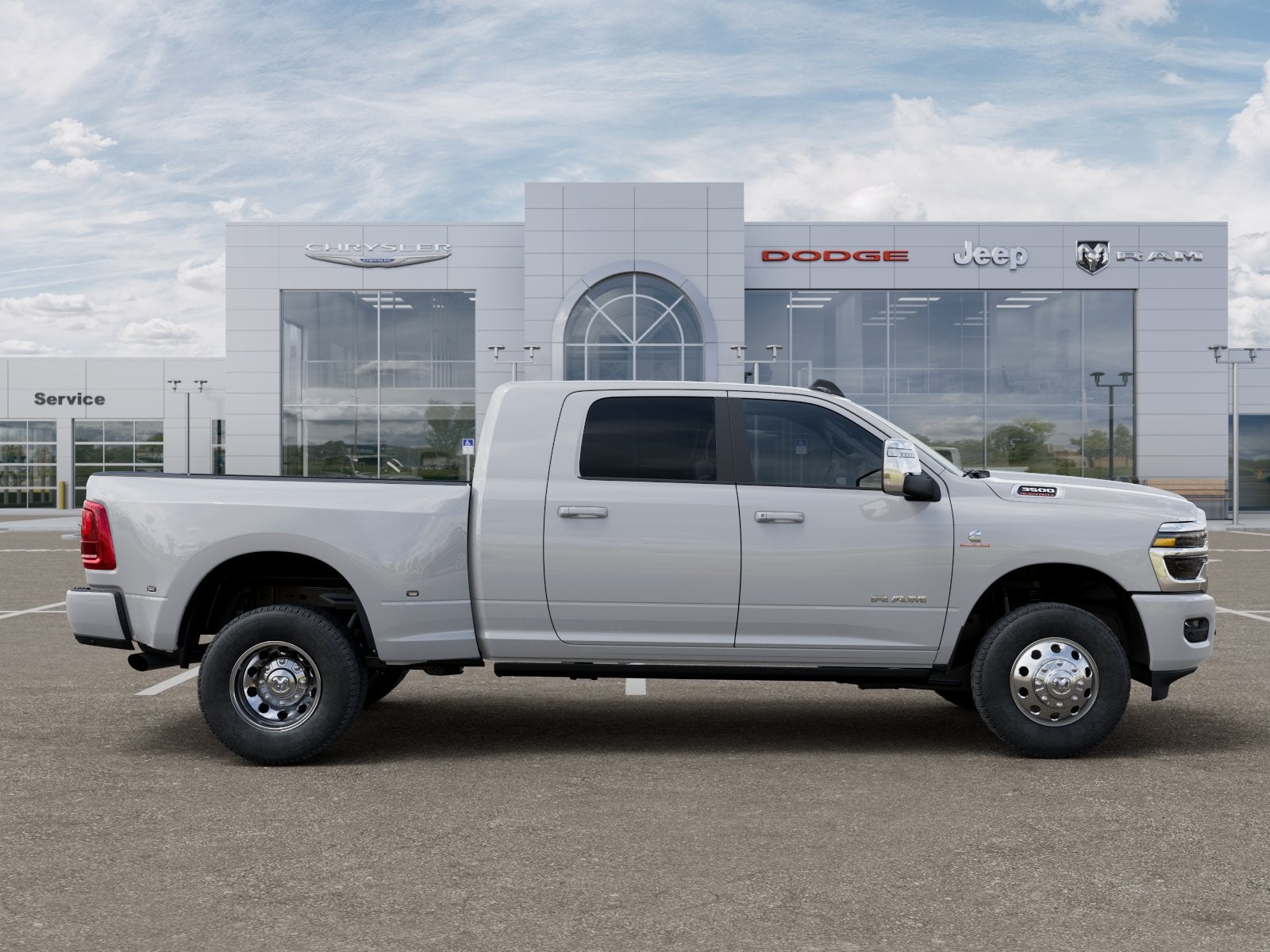 New 2025 Bright White Clear-Coat Exterior Paint RAM RAM 3500 LARAMIE MEGA CAB 4X4 6
