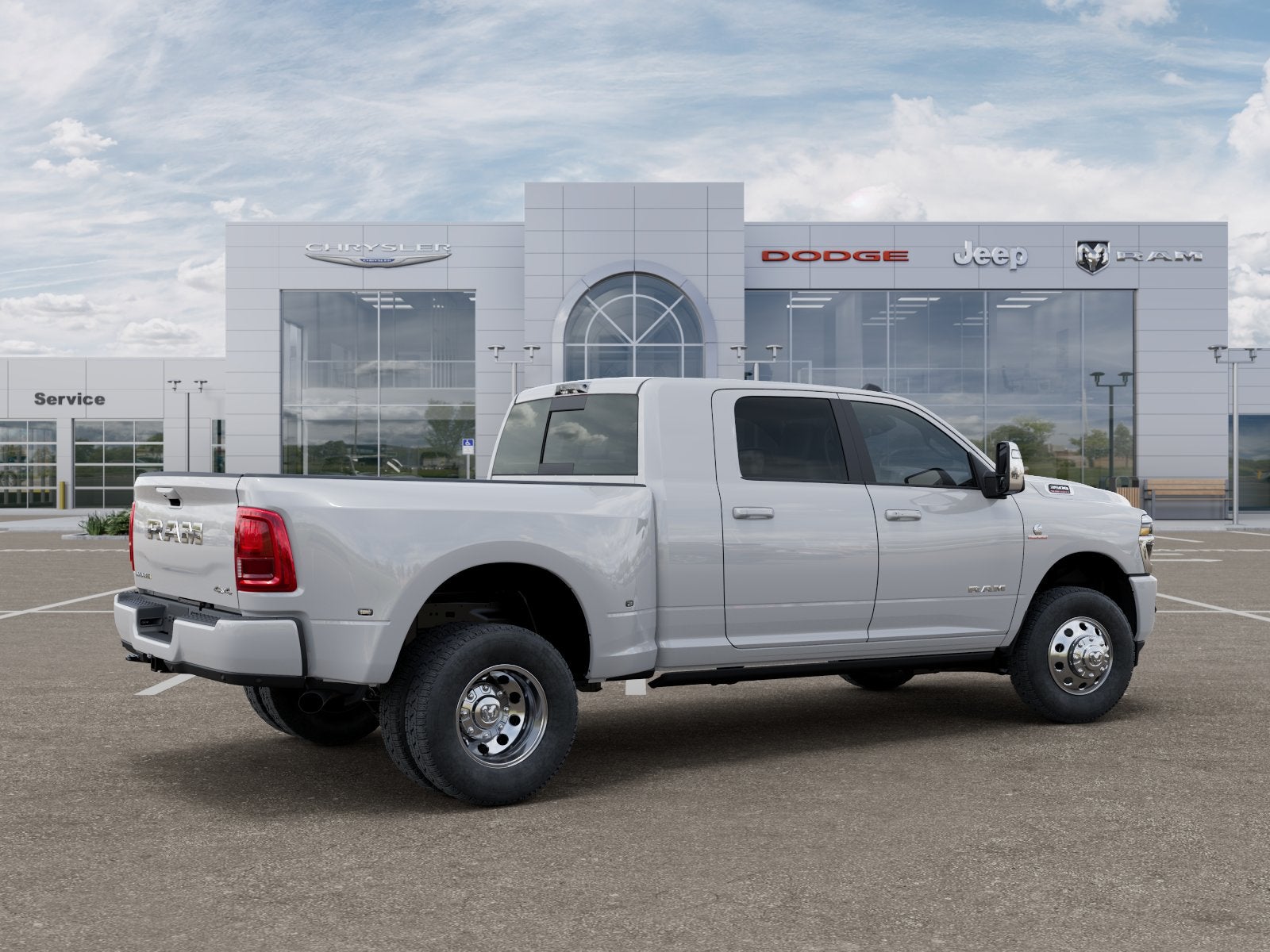 New 2025 Bright White Clear-Coat Exterior Paint RAM RAM 3500 LARAMIE MEGA CAB 4X4 6