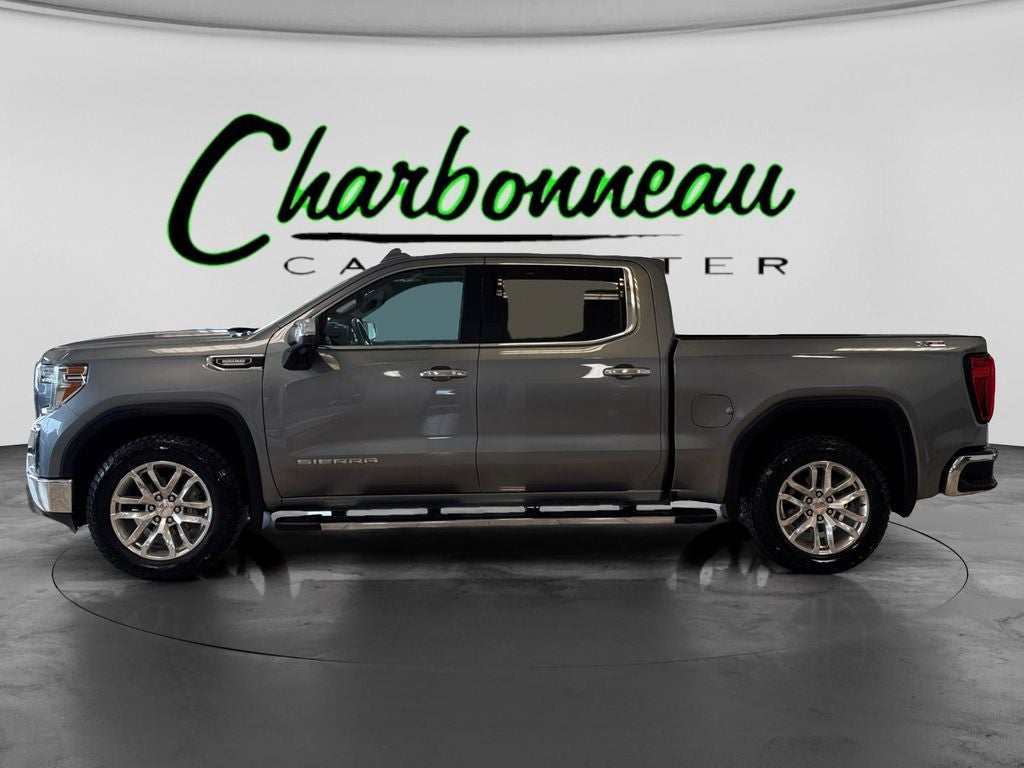 Used 2021 Satin Steel Metallic GMC 4WD Crew Cab Short Box SLT image 2