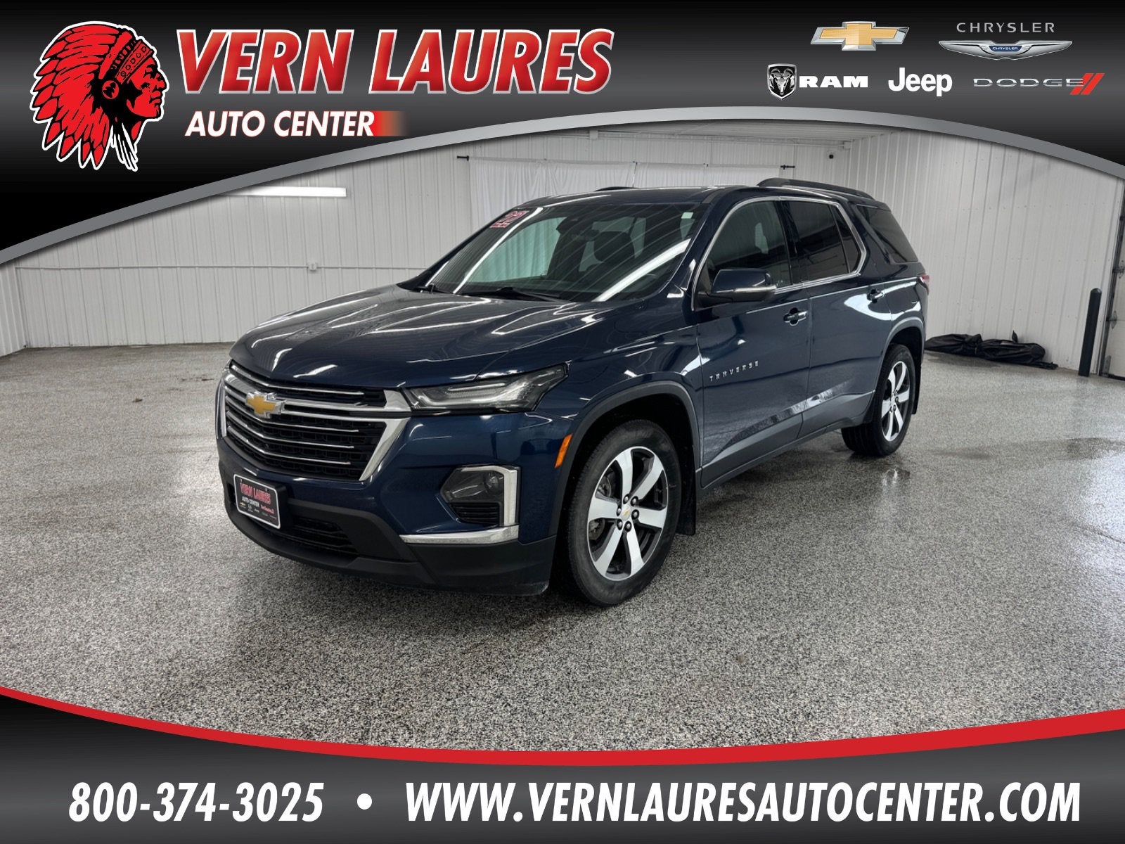 Northsky Blue Metallic 2022 Chevrolet Traverse SUV / Crossover Four-Wheel Drive Automatic