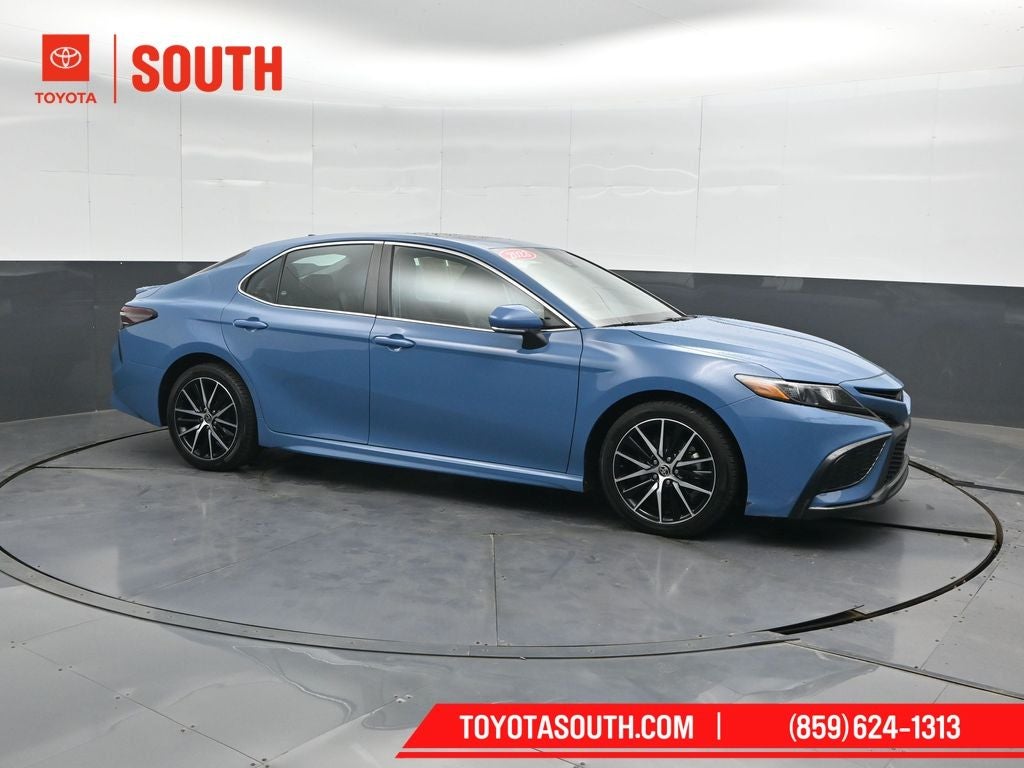 Blue 2023 Toyota Camry Hybrid Sedan Front-Wheel Drive Continuously Variable Transmission
