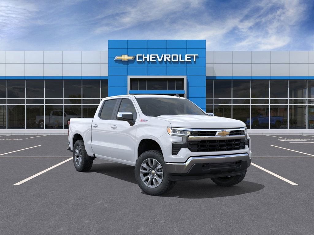 Summit White 2026 Chevrolet Silverado 1500 LT Crew Cab 4WD Pickup Truck Four-Wheel Drive Automatic