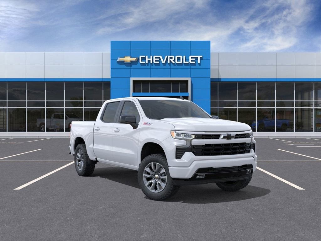 Summit White 2026 Chevrolet Silverado 1500 RST Crew Cab 4WD Pickup Truck Four-Wheel Drive Automatic