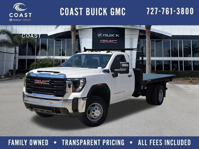 Summit White 2025 GMC Sierra 3500HD Chassis Pickup Truck Four-Wheel Drive Automatic