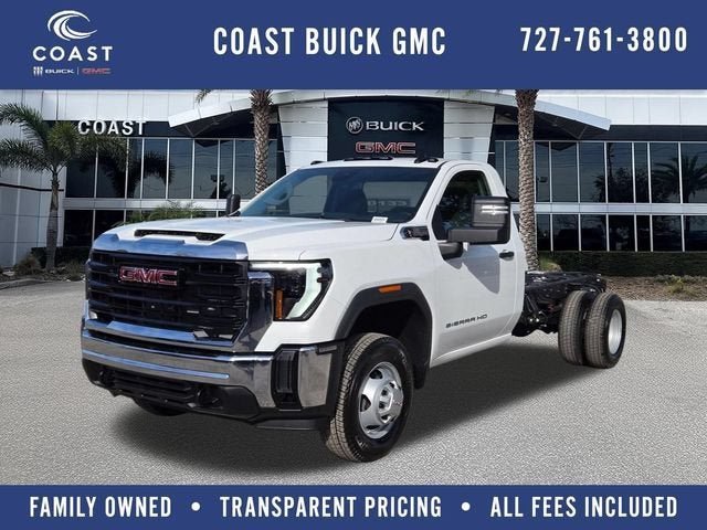 Summit White 2026 GMC Sierra 3500HD Chassis Pickup Truck Four-Wheel Drive Automatic
