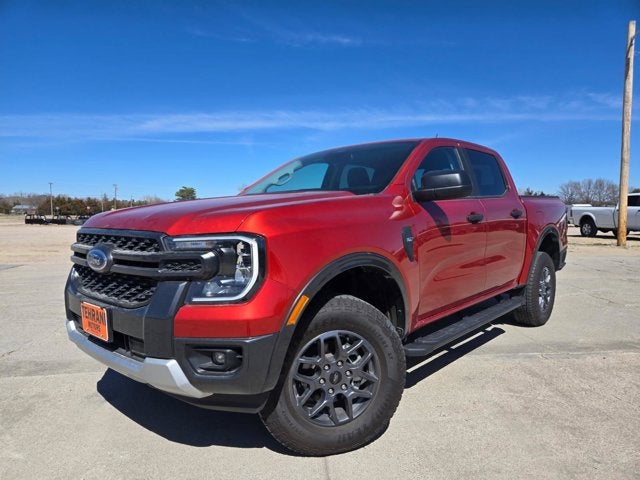 Red 2024 Ford Ranger XLT SuperCrew 4WD Pickup Truck Four-Wheel Drive Automatic