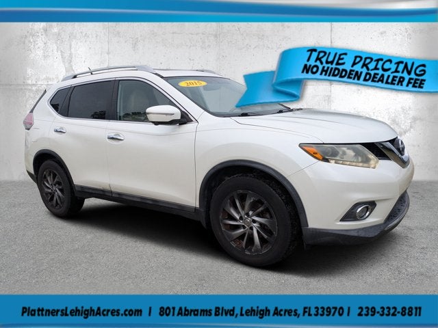Pearl White 2015 Nissan Rogue SUV / Crossover Front-Wheel Drive Continuously Variable Transmission