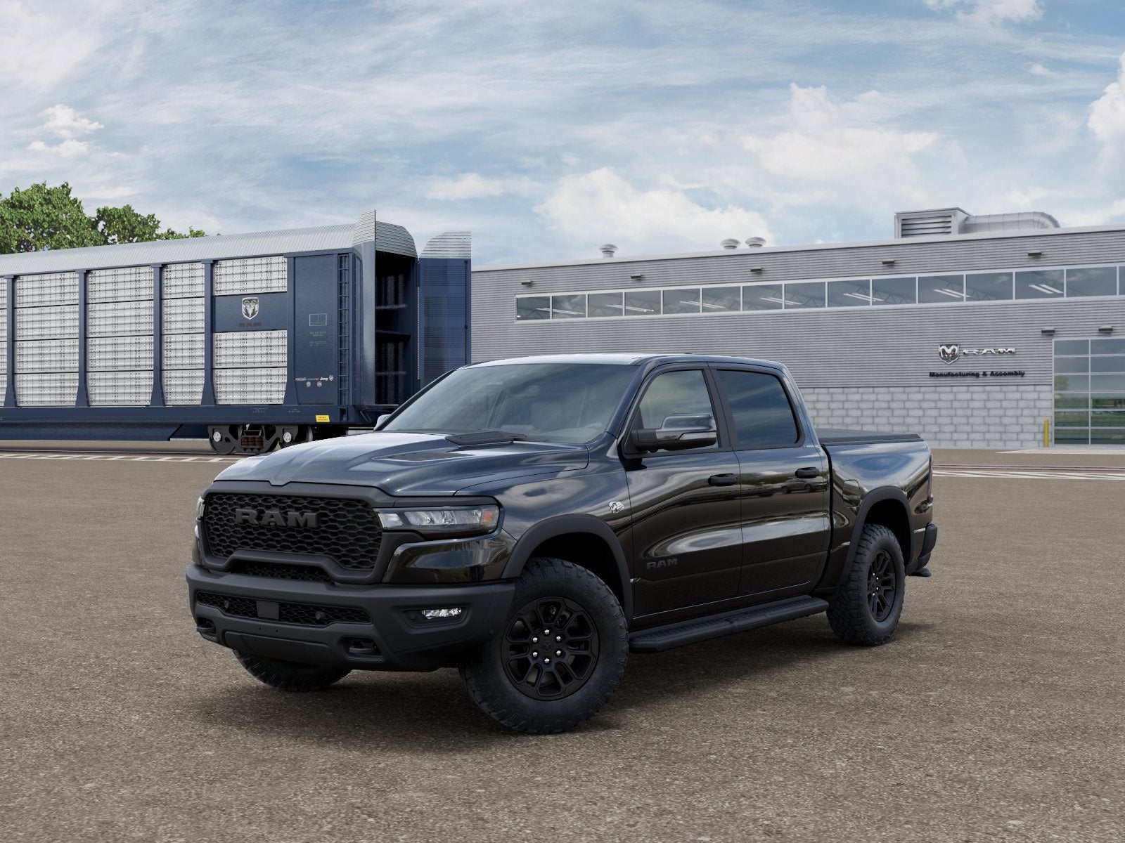 Diamond Black Crystal Pearl-Coat Exterior Paint 2026 RAM 1500 Pickup Truck Four-Wheel Drive 8-Speed Automatic