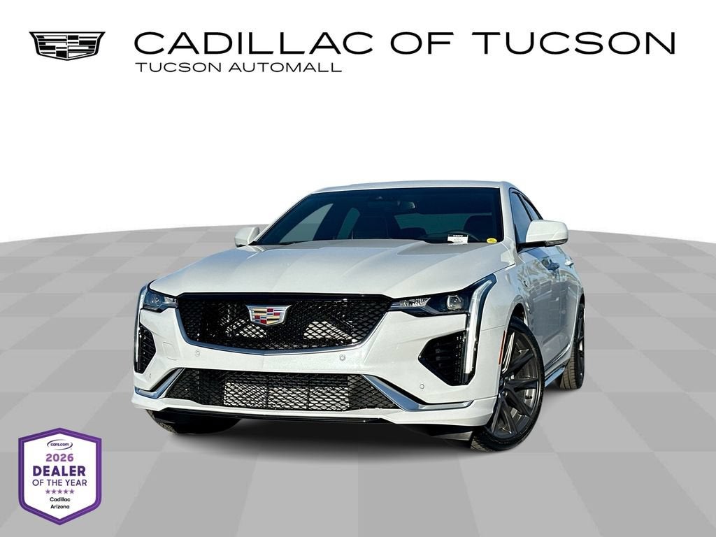 Vibrant White Tricoat 2026 Cadillac CT4 Sedan Rear-Wheel Drive Automatic