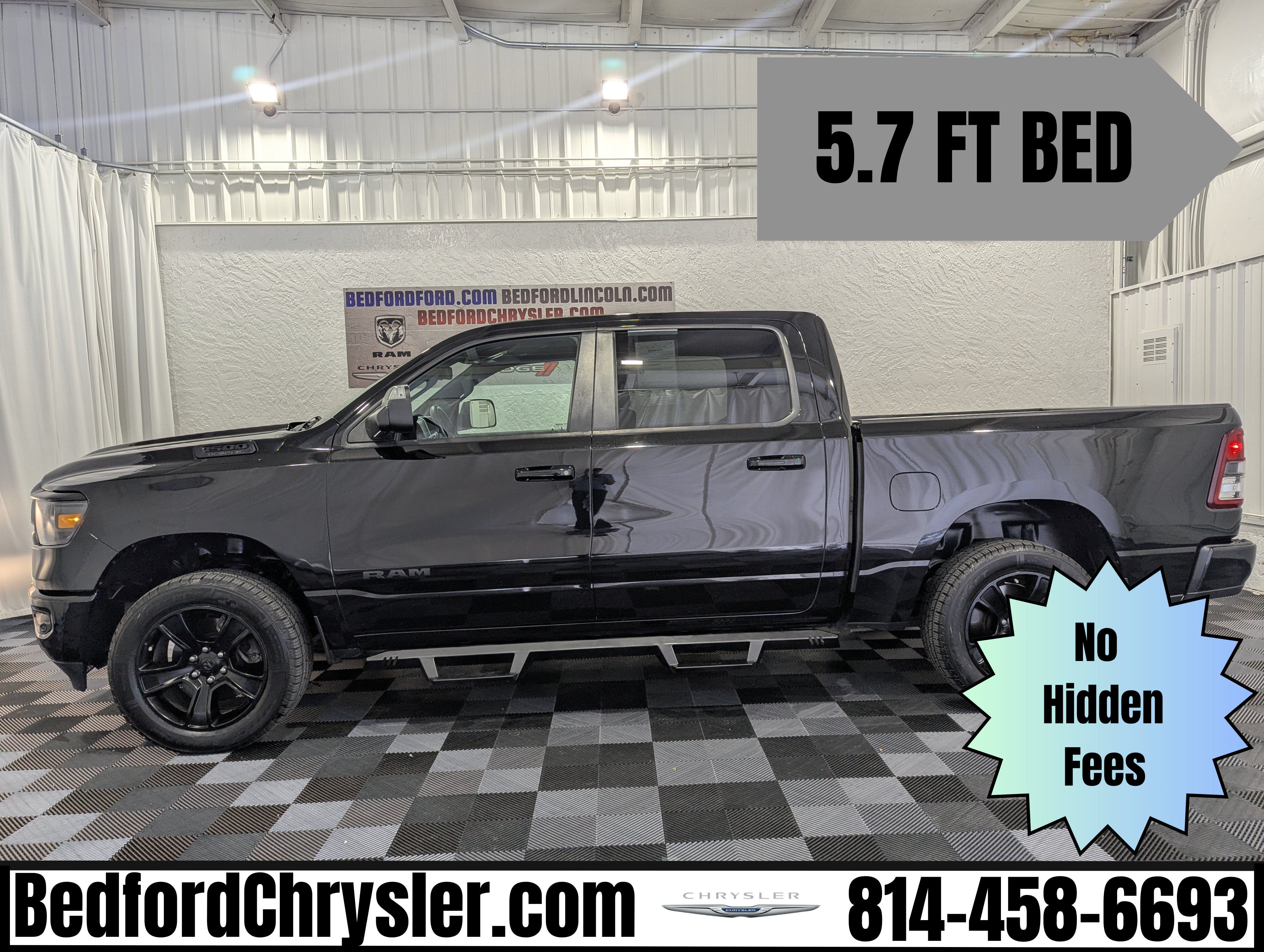 Diamond Black Crystal Pearlcoat 2019 RAM 1500 Pickup Truck Four-Wheel Drive Automatic