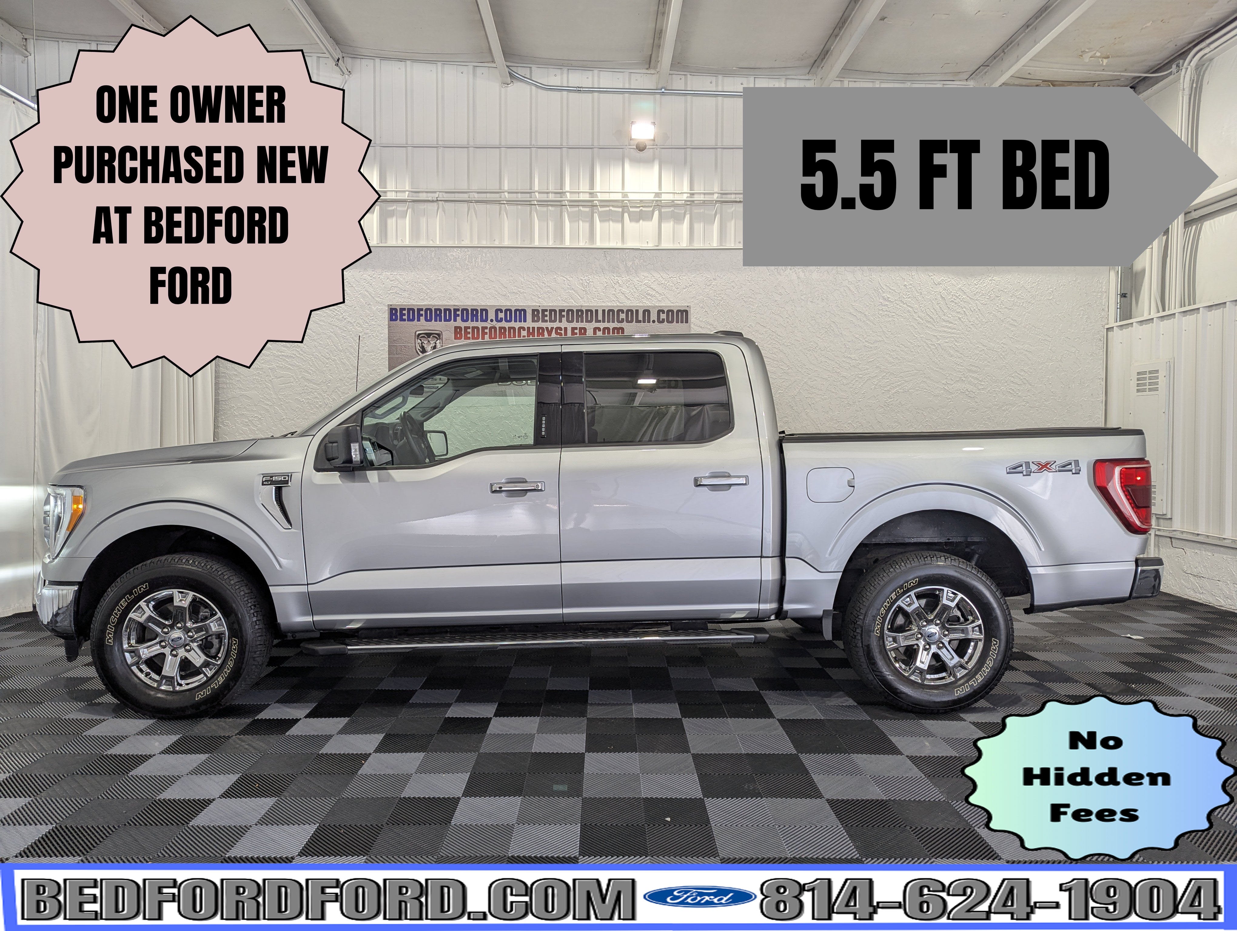 Iconic Silver Metallic 2021 Ford F-150 Pickup Truck Four-Wheel Drive 10-Speed Automatic