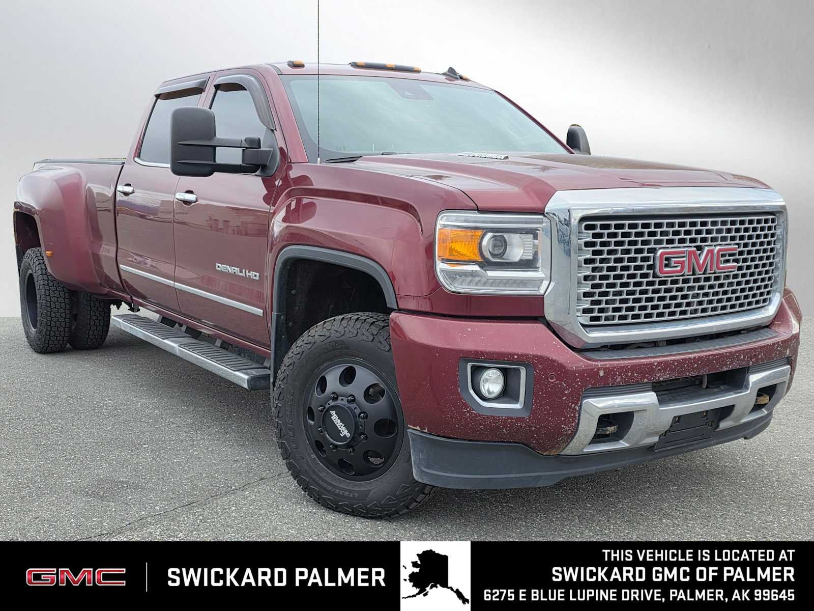 Sonoma Red Metallic 2015 GMC Sierra 3500HD Denali Crew Cab LB DRW 4WD Pickup Truck Four-Wheel Drive Automatic