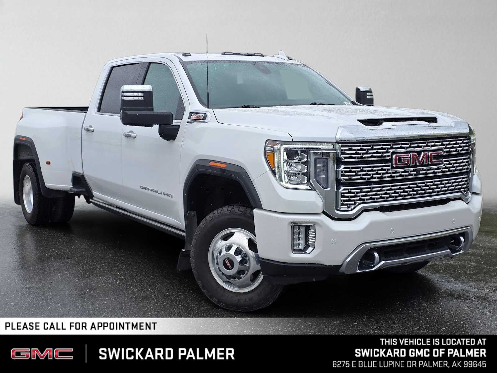 White Frost Tricoat 2022 GMC Sierra 3500HD Pickup Truck Four-Wheel Drive Automatic
