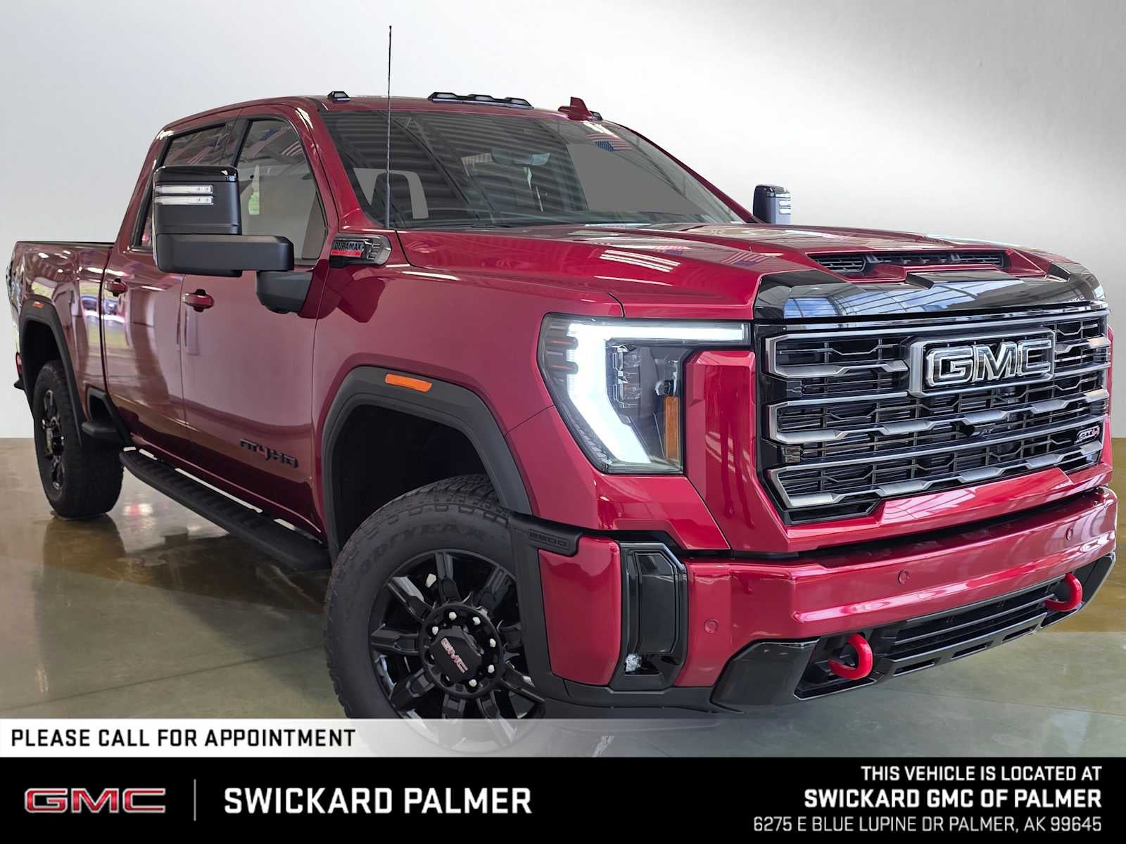 Volcanic Red Tintcoat 2026 GMC Sierra 2500HD AT4 Crew Cab 4WD Pickup Truck Four-Wheel Drive Automatic