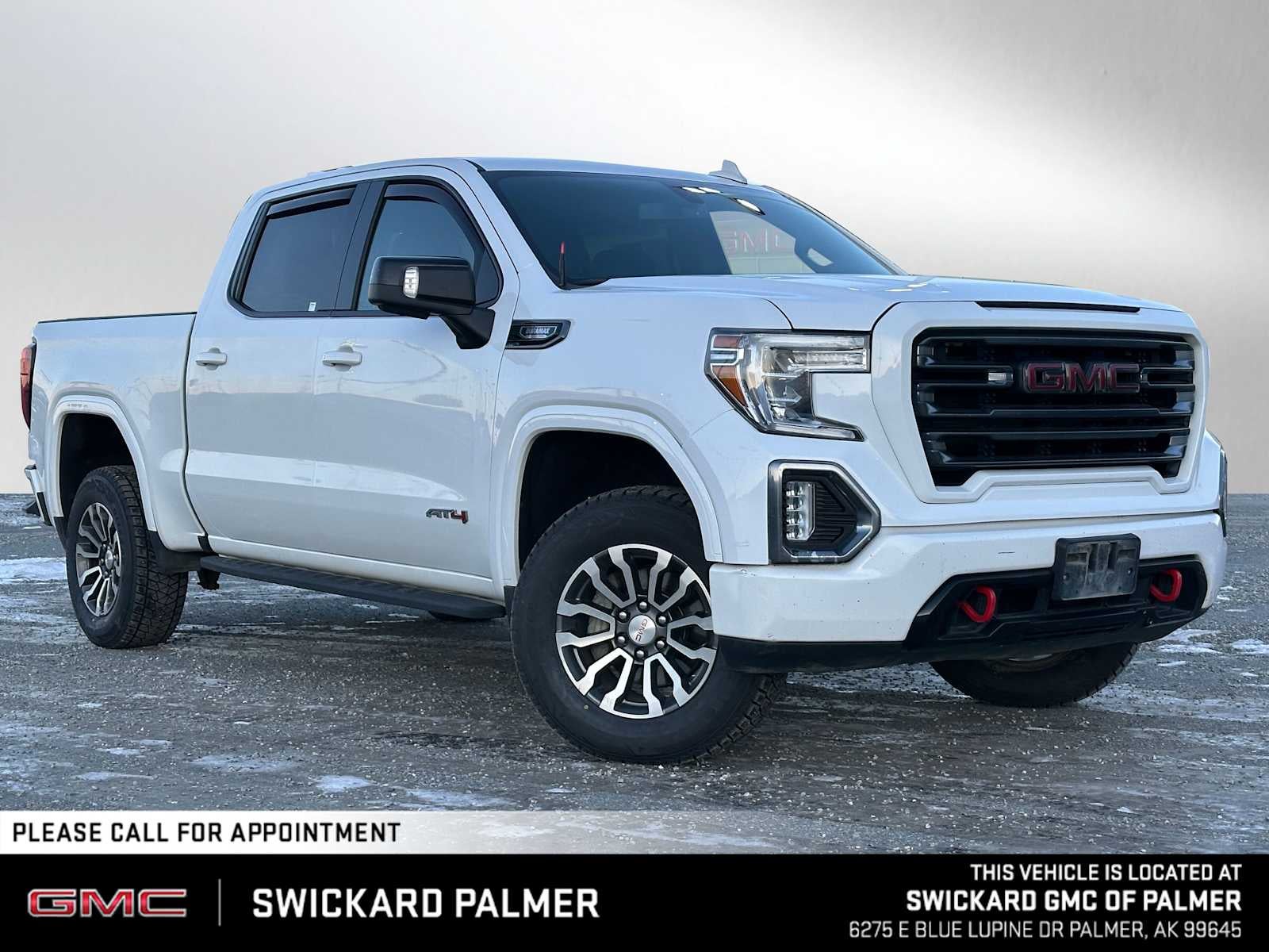 Summit White 2021 GMC Sierra 1500 AT4 Crew Cab 4WD Pickup Truck Four-Wheel Drive Automatic