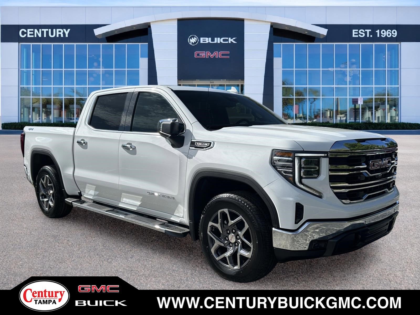 Summit White 2026 GMC Sierra 1500 SLT Crew Cab 4WD Pickup Truck Four-Wheel Drive Automatic