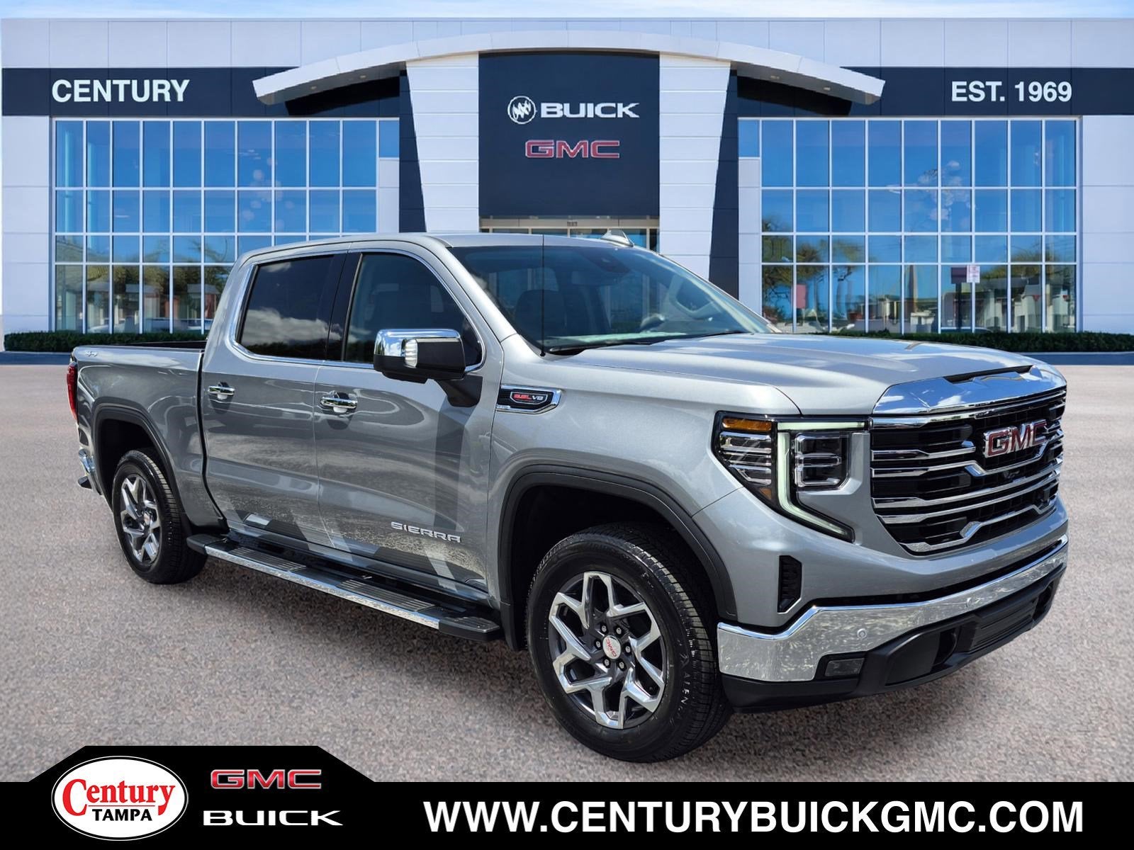 Sterling Metallic 2026 GMC Sierra 1500 SLT Crew Cab 4WD Pickup Truck Four-Wheel Drive Automatic